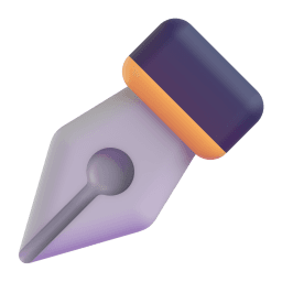 a 3d emoji of a pen